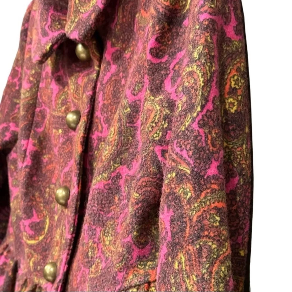 Anthropologie Plenty By Tracy Reece Plum Paisley Coat‎